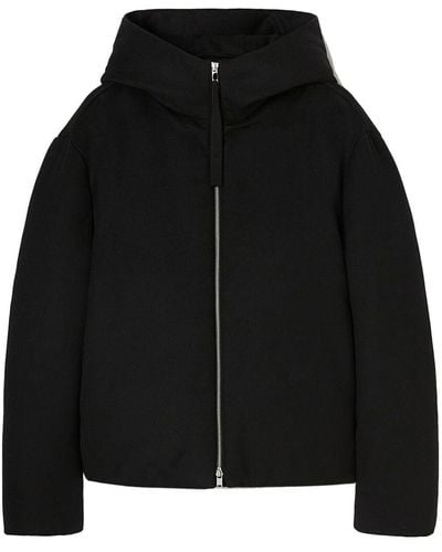 Jil Sander Oversized Cashmere Hooded Jacket - Black