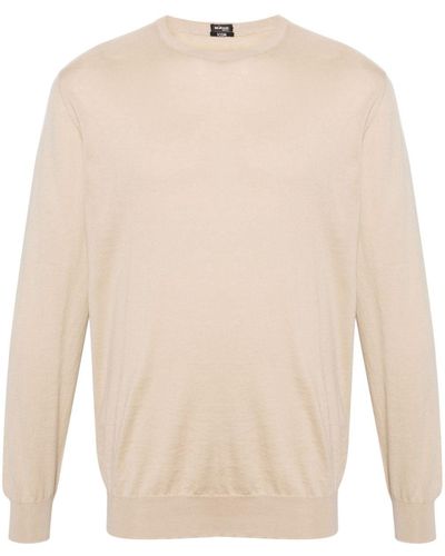 Kiton Crew-neck Cotton Sweater - White