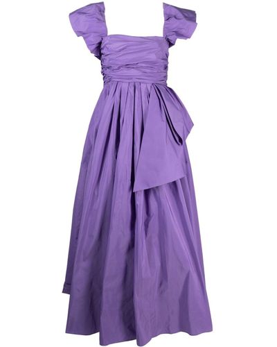 Pinko Flutter-sleeves Taffeta Maxi Dress - Purple
