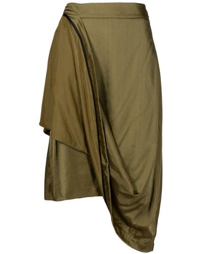 UMA | Raquel Davidowicz High-waisted Draped Midi Skirt - Green