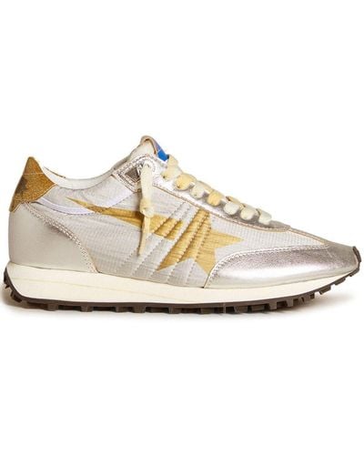 Golden Goose Star Printed Glitter Trainers - White