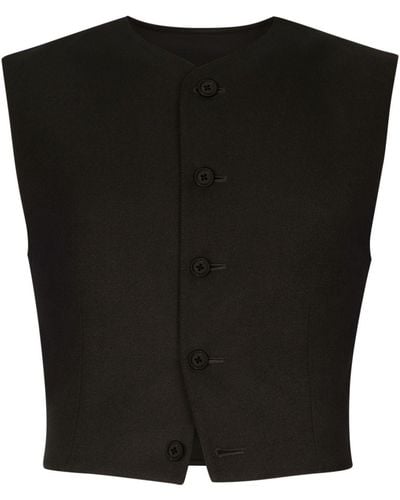 Dolce & Gabbana V-neck Button-down Vest - Black