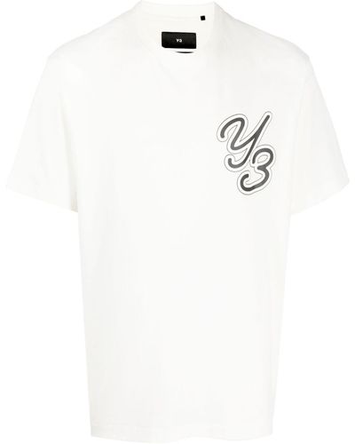 Y-3 T-shirt en coton à logo imprimé - Blanc