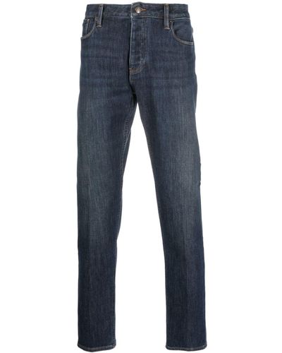 Emporio Armani Jean slim à taille basse - Bleu