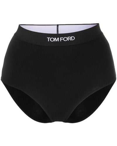 Tom Ford Culotte à taille à logo - Noir