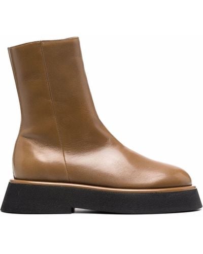 Wandler Zip-up Leather Boots - Brown