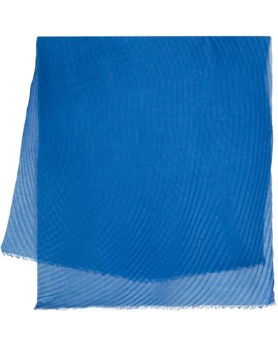 Issey Miyake Feather Pleated Scarf - Blue