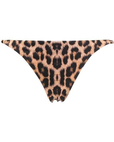 Noire Swimwear Leopard-print Bikini Bottoms - Natural