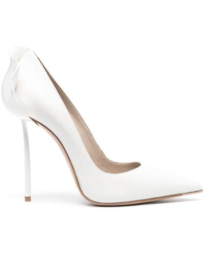 Le Silla Petalo 120mm Ruffled-detail Court Shoes - White