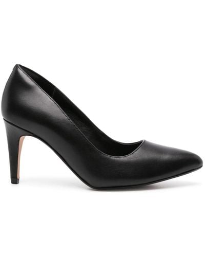 Clarks Laina Rae 75mm Leather Court Shoes - Black