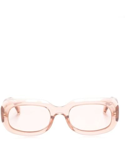 Longchamp Logo-plaque Rectangle-frame Sunglasses - Pink