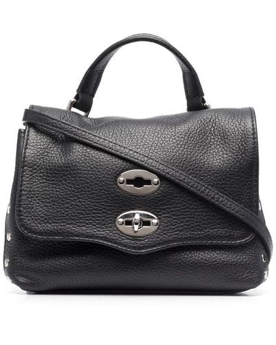 Zanellato Stud-embellished Leather Shoulder Bag - Black