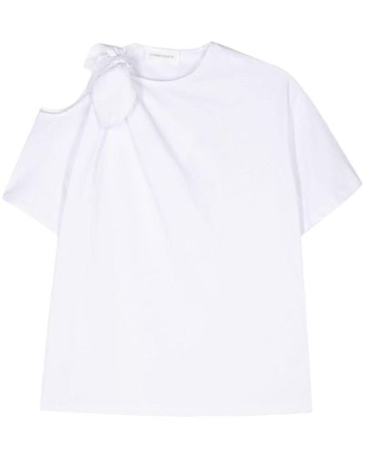 Christian Wijnants T-shirt Tafari con dettaglio a nodo - Bianco