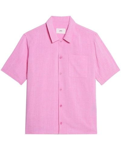 Ami Paris Kurzärmeliges Hemd - Pink