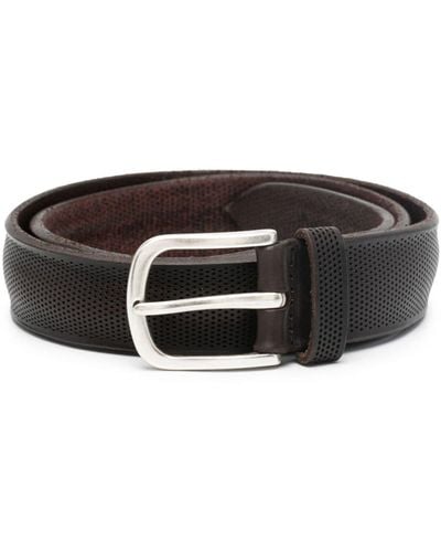 Orciani Perforated Leather Belt - Black