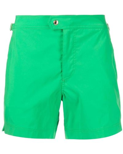 Tom Ford Belted-tab Swim Shorts - Green