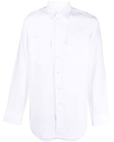 Brioni Linen Button-up Shirt - White