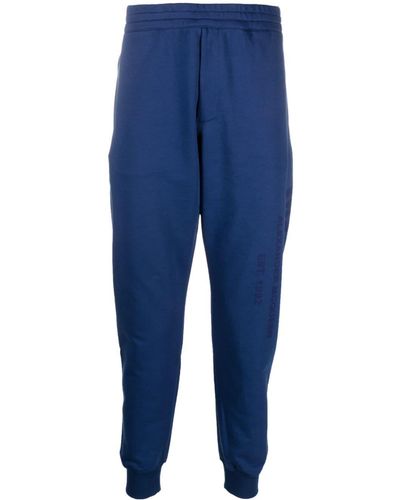Alexander McQueen Pantaloni sportivi con stampa - Blu