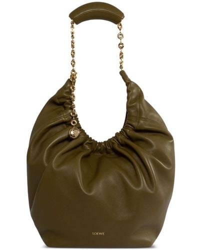 Loewe Medium Squeeze Leather Shoulder Bag - Green