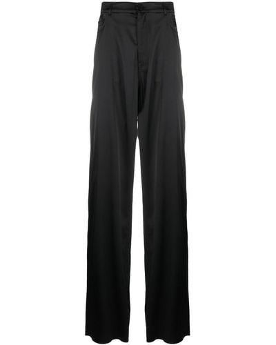 Balenciaga Pantalon satiné à coupe ample - Noir