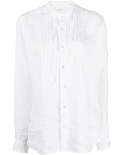 Tintoria Mattei 954 Camisa con pechera plisada - Blanco