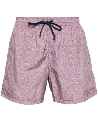 Canali Graphic-print Swim Shorts - Purple