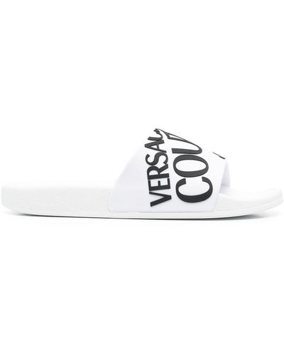 Versace Jeans Couture Versace Logo-print Slides - White