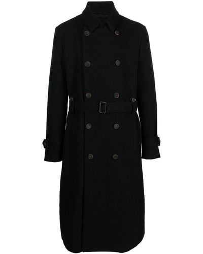 Forme D'expression Belted Double-breasted Trench Coat - Black
