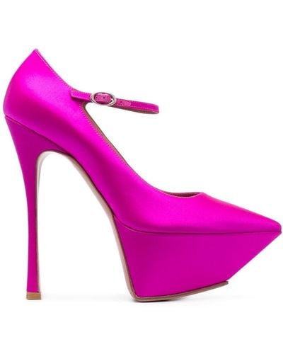 AMINA MUADDI Angelica 150mm Satin Court Shoes - Pink