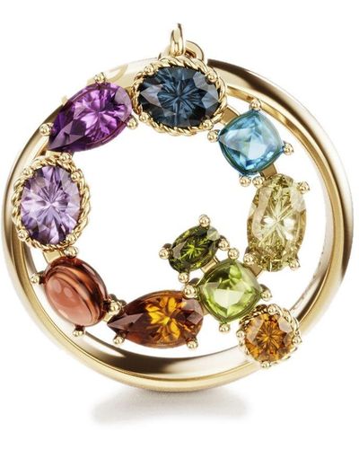 Dolce & Gabbana Rainbow alphabet Q ring in yellow gold with multicolor fine gems