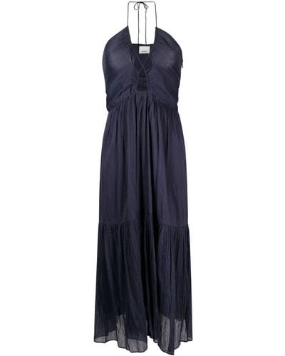 Isabel Marant Tiered Cut-out Long Dress - Blue