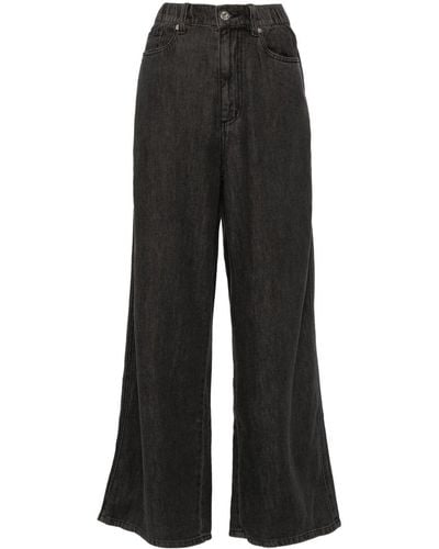 Chocoolate Mid-rise Wide-leg Jeans - Black