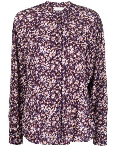 Isabel Marant Catchell Floral-print Shirt - Purple
