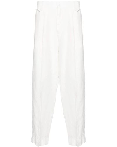 Costumein Cropped Linen Trousers - White