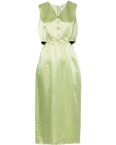 Sandro Midi-jurk Met Krijtstreep - Groen