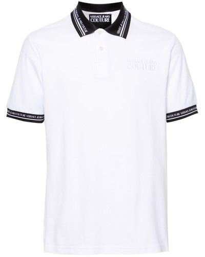 Versace Poloshirt Met Geborduurd Logo - Wit