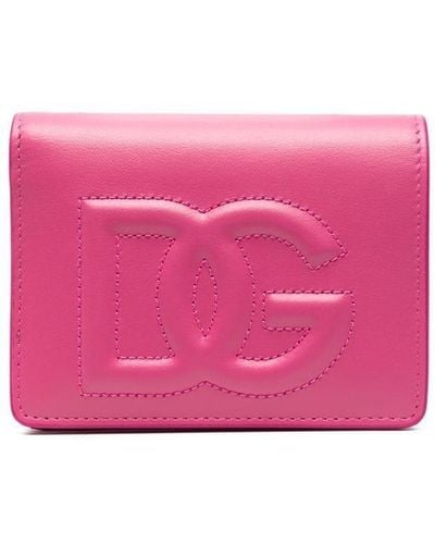 Dolce & Gabbana Portafoglio logo DG goffrato - Rosa