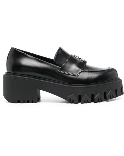 Patrizia Pepe Chunky Leather Loafers - Black