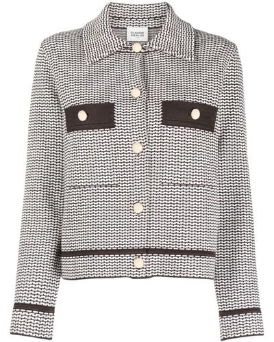 Claudie Pierlot Abstract-print Button-up Jacket - Gray