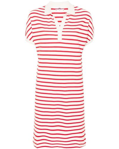 Tommy Hilfiger Bengal-stripe Piqué Polo Dress - Red