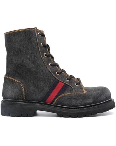 Gucci Denim Ankle Boots - Black