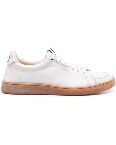 Moma Metallic-sheen Leather Sneakers - White