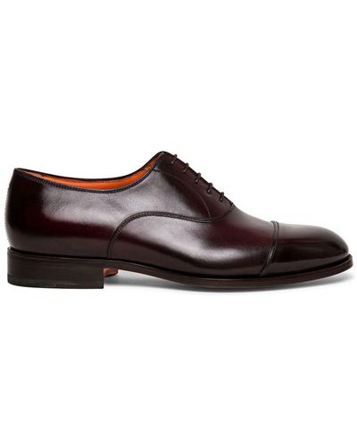Santoni Gradient-effect Leather Oxford Shoes - Brown