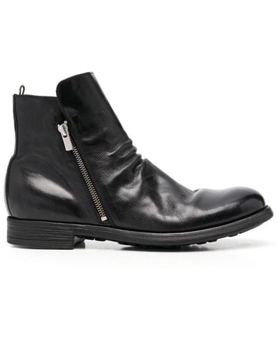 Officine Creative Leather Ankle Boots - Black