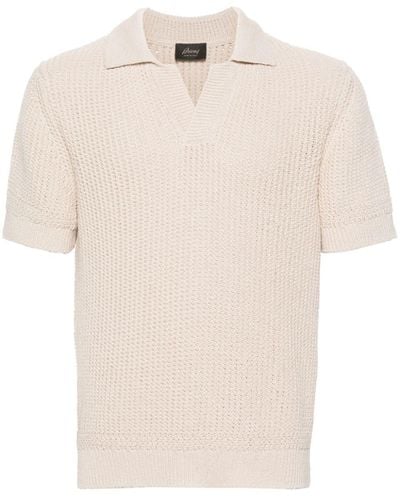 Brioni Short-sleeve Polo Sweater - White