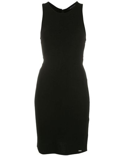 Armani Exchange Sleeveless Fitted Midi Dress - Black