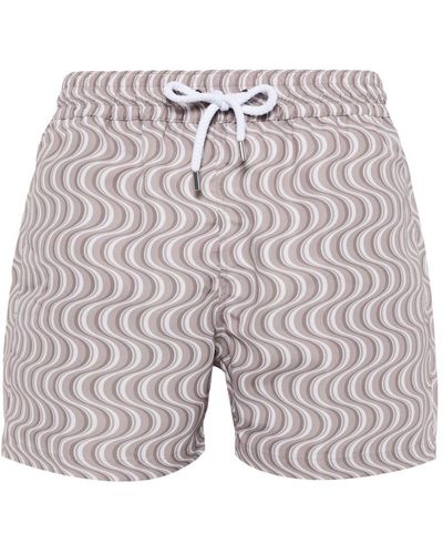Frescobol Carioca Copa Camada-print Swim Shorts - Brown