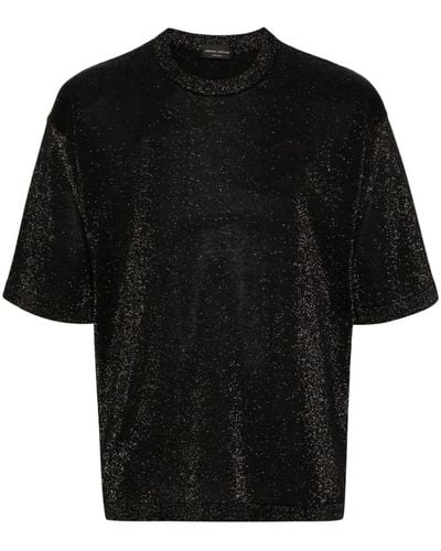 Roberto Collina Lurex-detail Short-sleeve T-shirt - Black