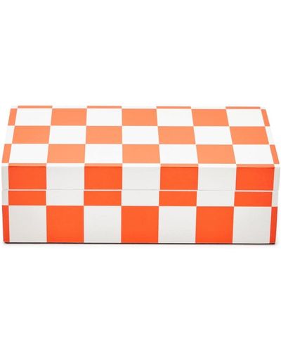Jonathan Adler Scatola Lacquer Checkerboard - Arancione