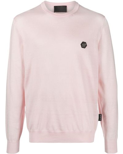 Philipp Plein Sweater Met Logopatch - Roze